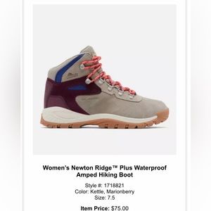 Women’s Columbia Newton Ridge Plus Waterproof Amped Hiking Boots